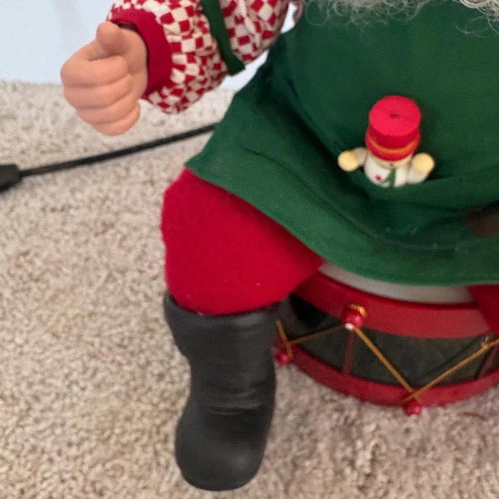 Animated Santa Claus 1995 Holiday Creations‎ Drum Rocking Horse Christmas WORKS